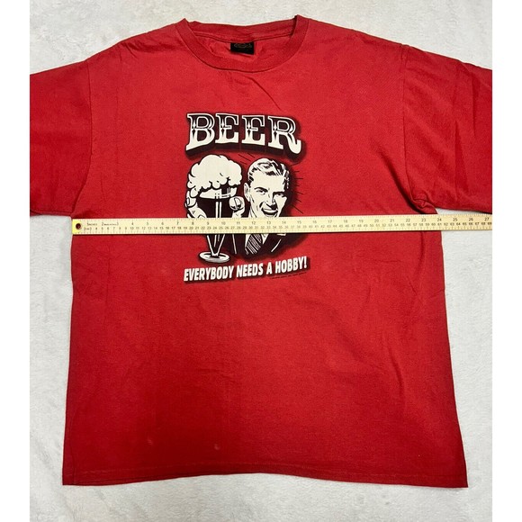 Vintage "Beer Everybody Needs A Hobby" Gag Graphic Single Stitch T-Shirt Size XL - Picture 7 of 9